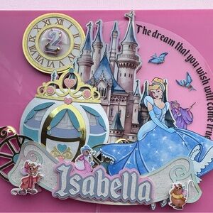 2nd Birthday “ISABELLA” Custom Cinderella Cake Topper : Original Price $50